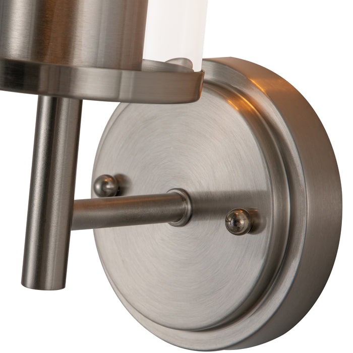 1-Light Satin Nickel Wall Sconce with Cylinder Glass(2-Pack)
