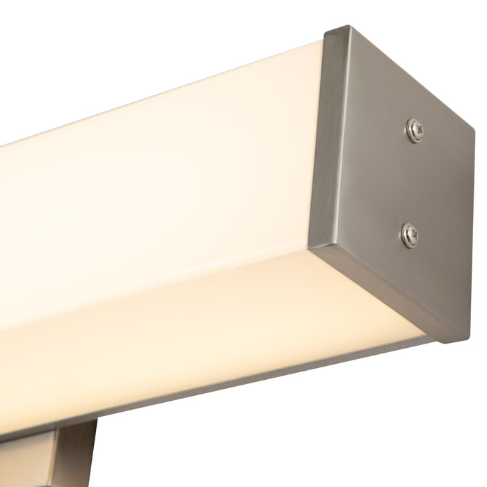 Satin Nickel LED Bath Bar with Acrylic Shade