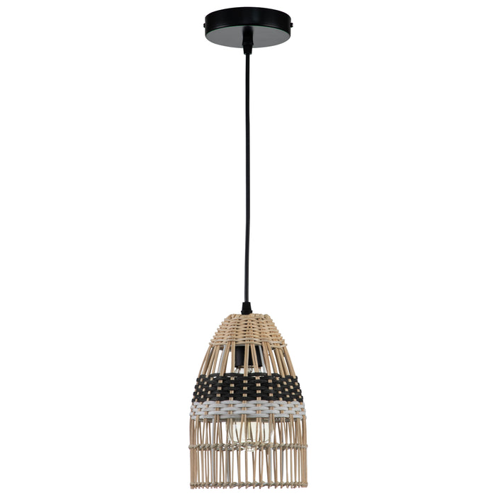 1-Light Natural Rattan Pendant Light