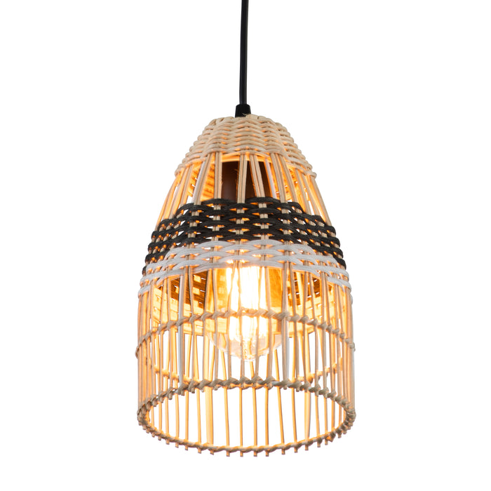 1-Light Natural Rattan Pendant Light