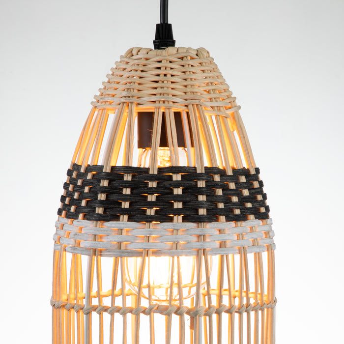 1-Light Natural Rattan Pendant Light