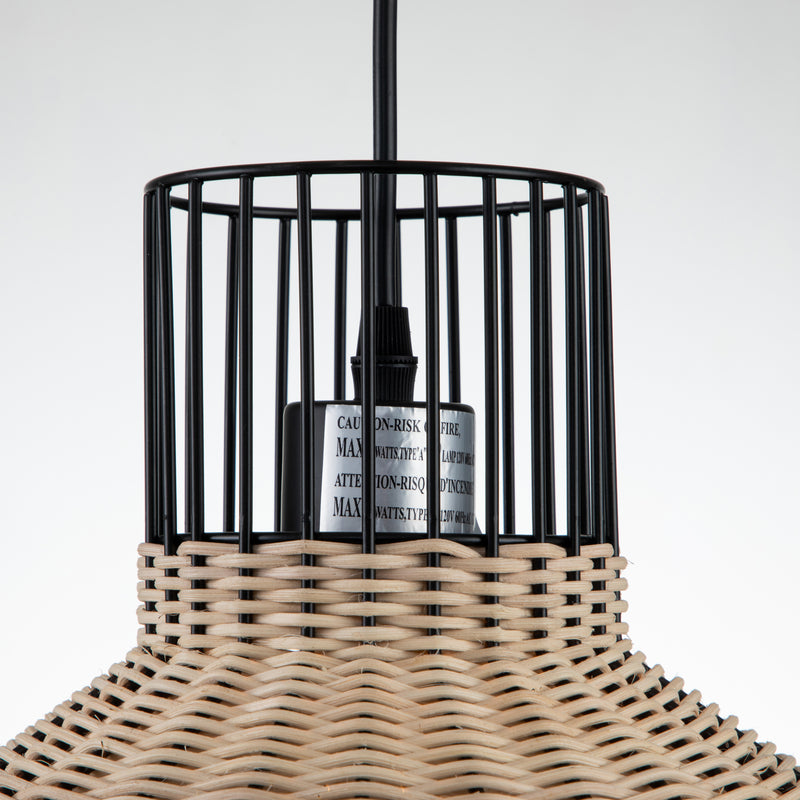 1-Light Natural Rattan Pendant Light
