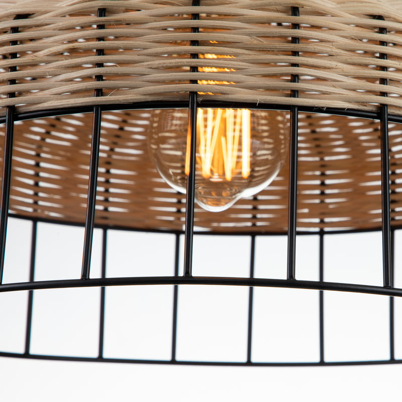 1-Light Natural Rattan Pendant Light