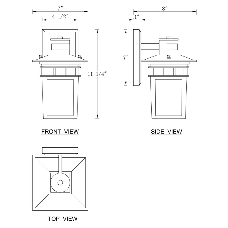1-Light Matte Black Motion Snesing Dusk to Dawn Outdoor Wall Lantern Sconce with Clear Tempered Glass