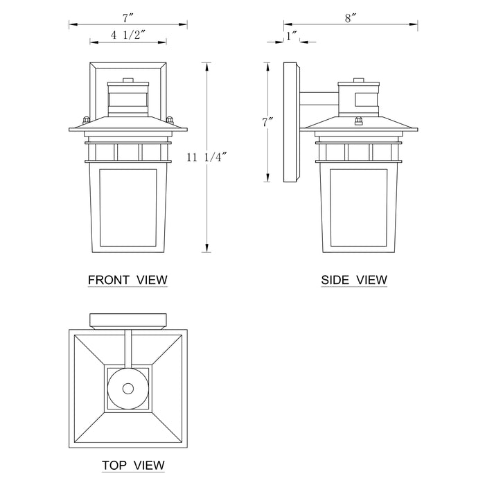 1-Light Matte Black Motion Snesing Dusk to Dawn Outdoor Wall Lantern Sconce with Clear Tempered Glass