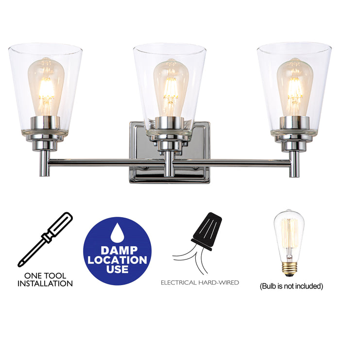5-Piece Chrome All-In-One Vanity Light Set