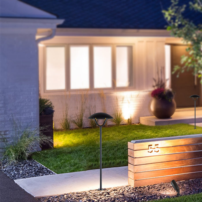 1-Light Matte Black LED Path Light with Ground Stake