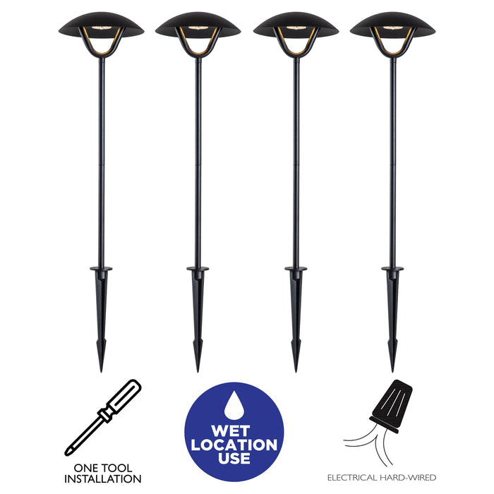 1-Light Matte Black LED Path Light with Ground Stake