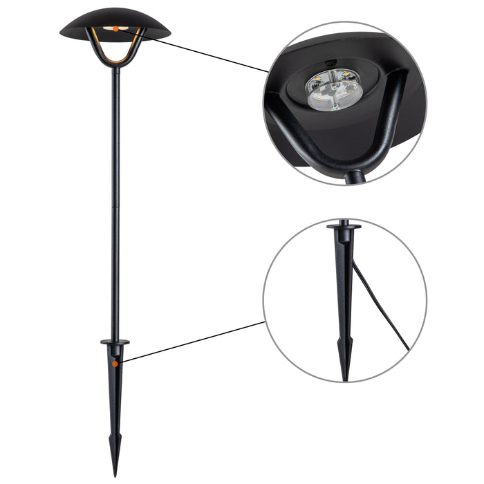 1-Light Matte Black LED Path Light with Ground Stake