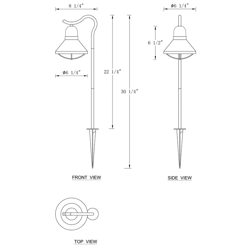 1-Light Matte Black LED Path Light with Ground Stake