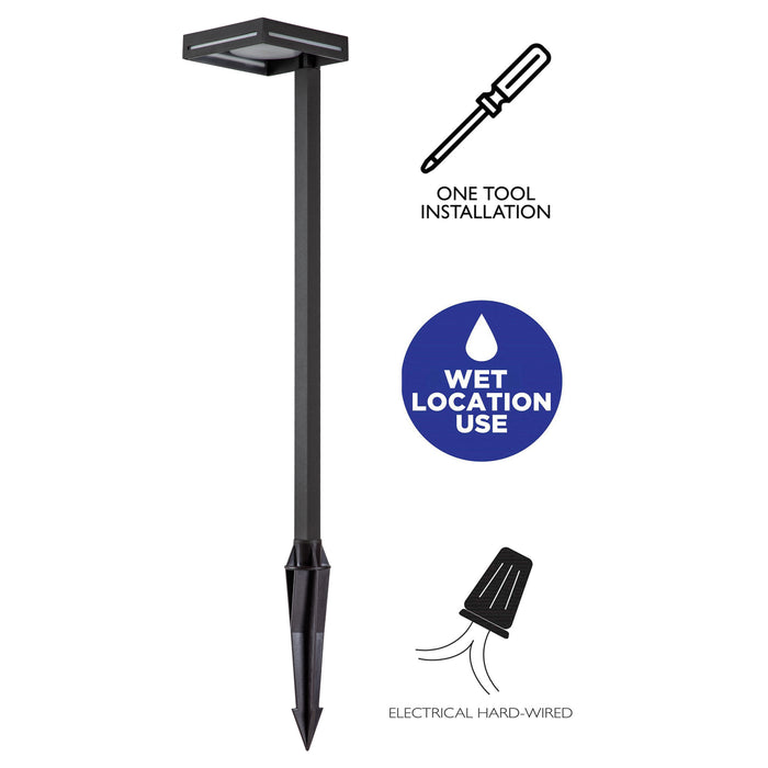 1-Light Sand Brown Finish Aluminum Low Voltage Outdoor LED Path Light with Stake