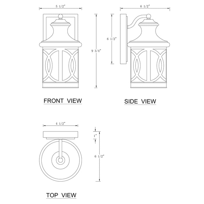 1-Light Matte Black Outdoor Wall Sconce with Clear Glass Shade(2-pack)