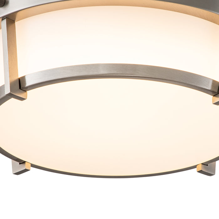 13 in. Brushed Nickel Dimmable 20W LED Flush Mount with Acrylic Shade