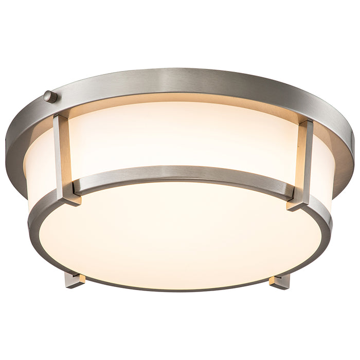 13 in. Brushed Nickel Dimmable 20W LED Flush Mount with Acrylic Shade