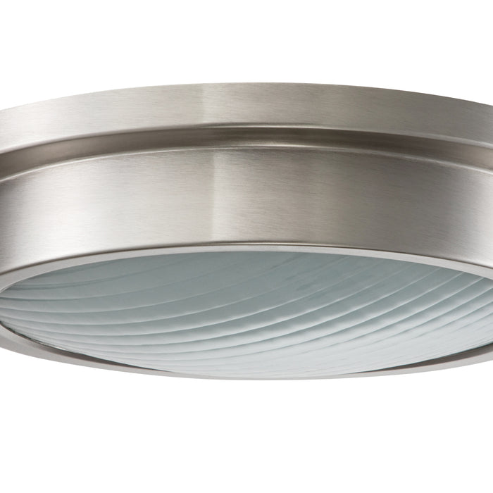 14 in. Brushed Nickel Dimmable 30W LED Flush Mount Ceiling Light with Glass Shade