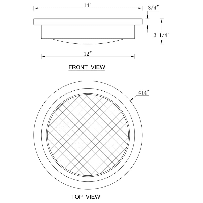 14 in. Brushed Nickel Dimmable 30W LED Flush Mount Ceiling Light with Glass Shade