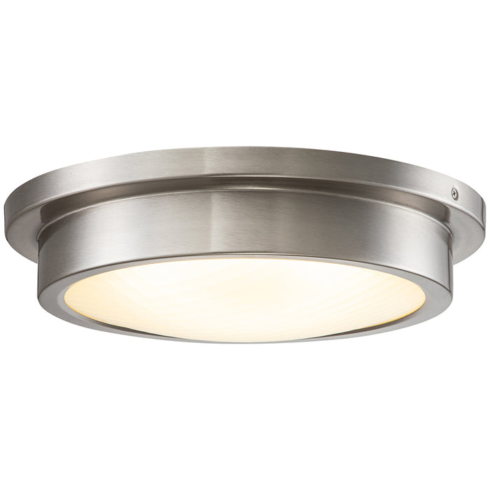 14 in. Brushed Nickel Dimmable 30W LED Flush Mount Ceiling Light with Glass Shade