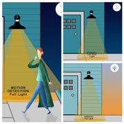 cattleyalighting 1-Light Matte Black Motion Sensor Dusk To Dawn Gooseneck Outdoor Wall Sconce(2-Pack)