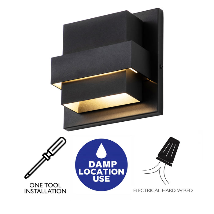 Matte Black Aluminum LED Wall Light
