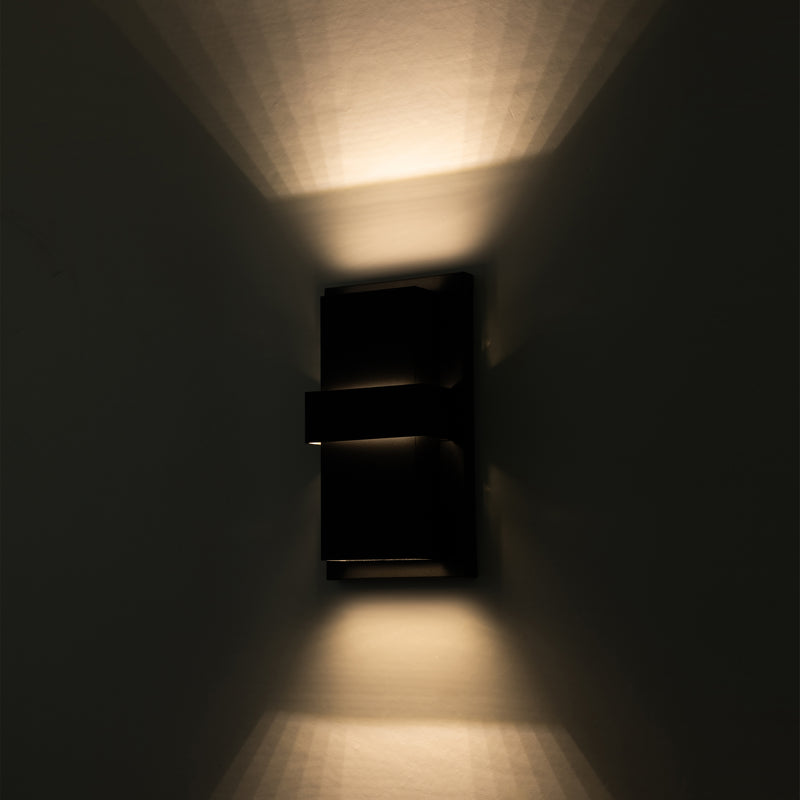 3-Light Matte Black Aluminum LED Outdoor Wall Light