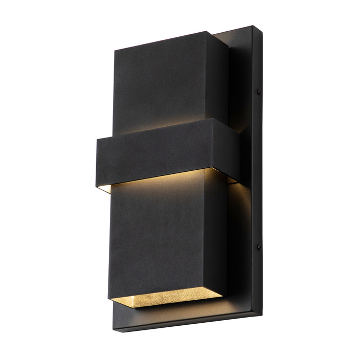 3-Light Matte Black Aluminum LED Outdoor Wall Light