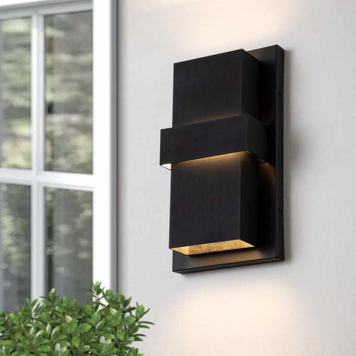 3-Light Matte Black Aluminum LED Outdoor Wall Light