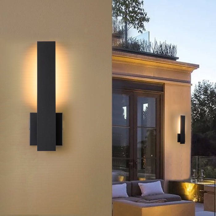 2-Pack Matte Black Aluminum LED Outdoor Wall Sconce