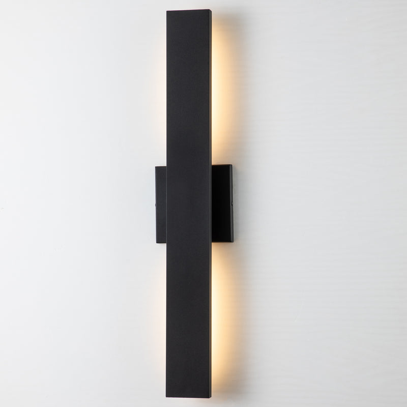 2-Light Matte Black Aluminum LED Outdoor Wall Sconce