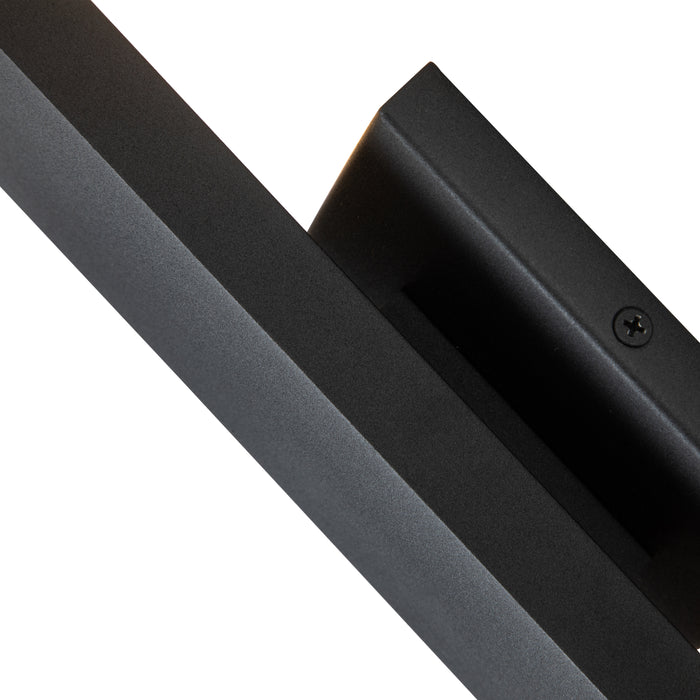 2-Light Matte Black Aluminum LED Outdoor Wall Sconce