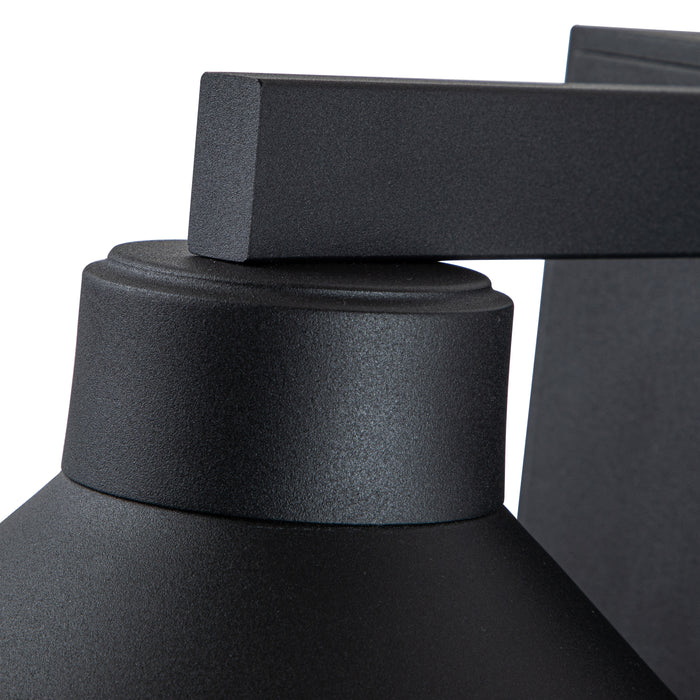 2-Pack Matte Black Outdoor Barn Light Built-In GFCI Outlets