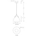 Cattleya Lighting Chandelier 1-Light Black Outer Whiter Inner Dome Pendent With Leather Strap